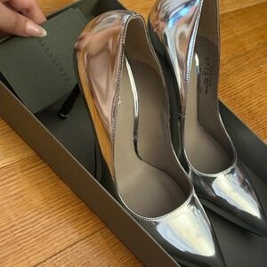 All Saints Nova Metallic Leather Court Shoe